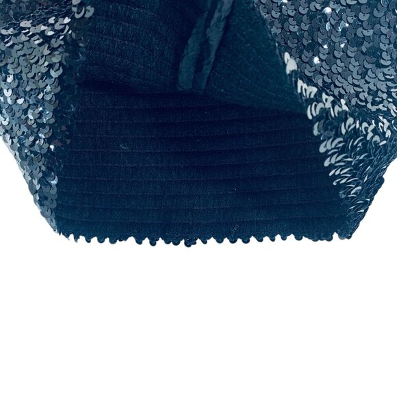 Sequin Tube Top stretchy black True Vintage 70s Disco Toppettes glam - Picture 4 of 9